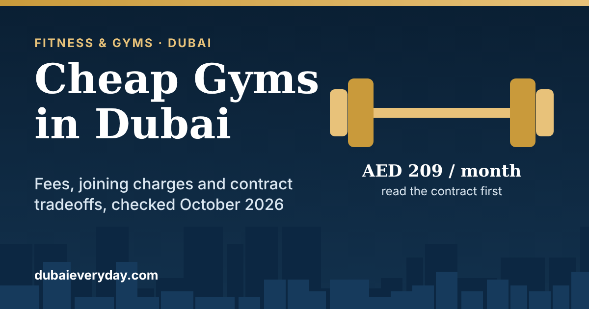 Best Cheap Gyms in Dubai: Monthly Fees, Joining Charges, Equipment, Locations, and Contract Tradeoffs