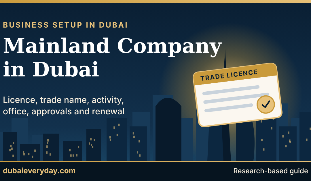 Mainland Company Setup in Dubai: Licence, Trade Name, Activity, Office, Approvals, and Renewal