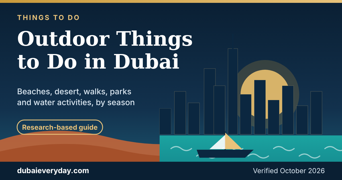 Best Outdoor Things to Do in Dubai: Beaches, Desert, Walking Areas, Parks, and Water Activities