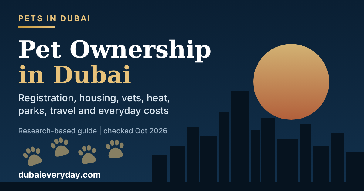 Pet Ownership in Dubai Guide: Registration, Housing, Vets, Heat, Parks, Travel, and Everyday Costs